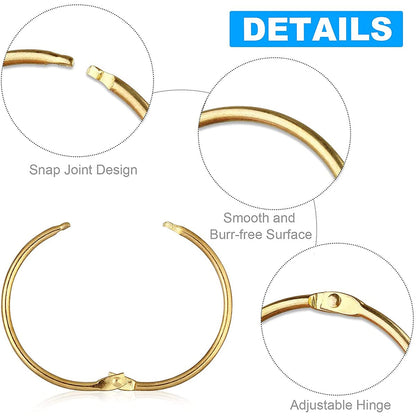24Pcs Shower Curtain Rings, Rustproof Metal Round Shower Ring Hooks for Bathroom, Decorative Shower Curtain Rings for Shower Rods Curtains (Gold)