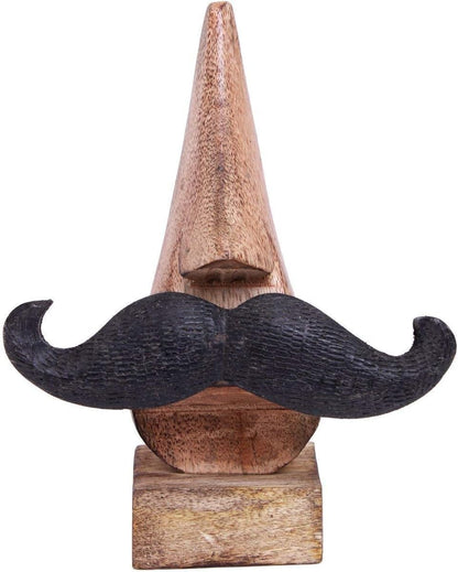 SWACRAFT Handmade Wooden Mustache Spectacle Holder Stand | Wood Carving Glasses Spectacle Holder Stand Sunglasses Display Rack Home Office Desk Décor