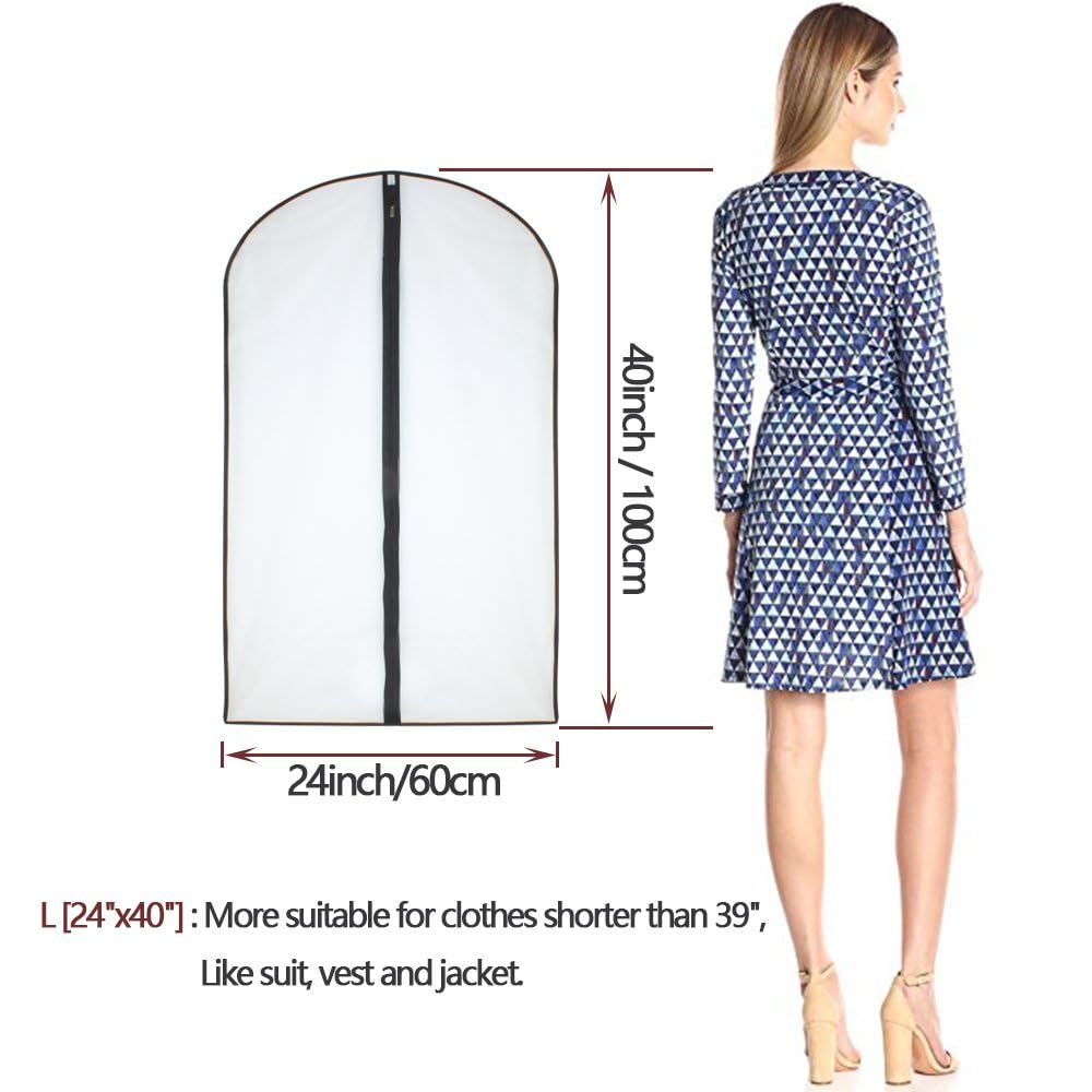 Clothes Covers Protector Bags Translucent Dustproof MothProof Anti-mite Breathable Zipper Dresses Bags Garment Bags Dress Suits Covers for hanging