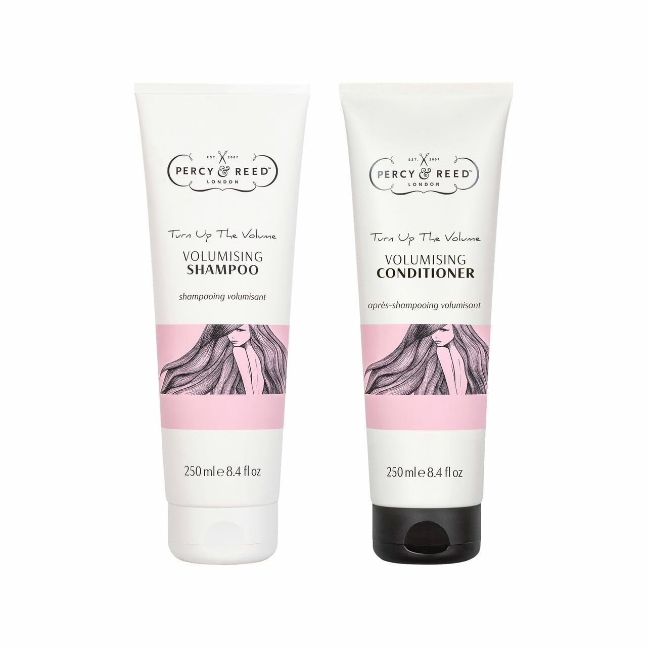 Percy & Reed Turn Up The Volume Volumising Shampoo & Conditioner Duo - Lightweight, Boosts Strength & Thickness, Nourishes All Hair Types, Promotes