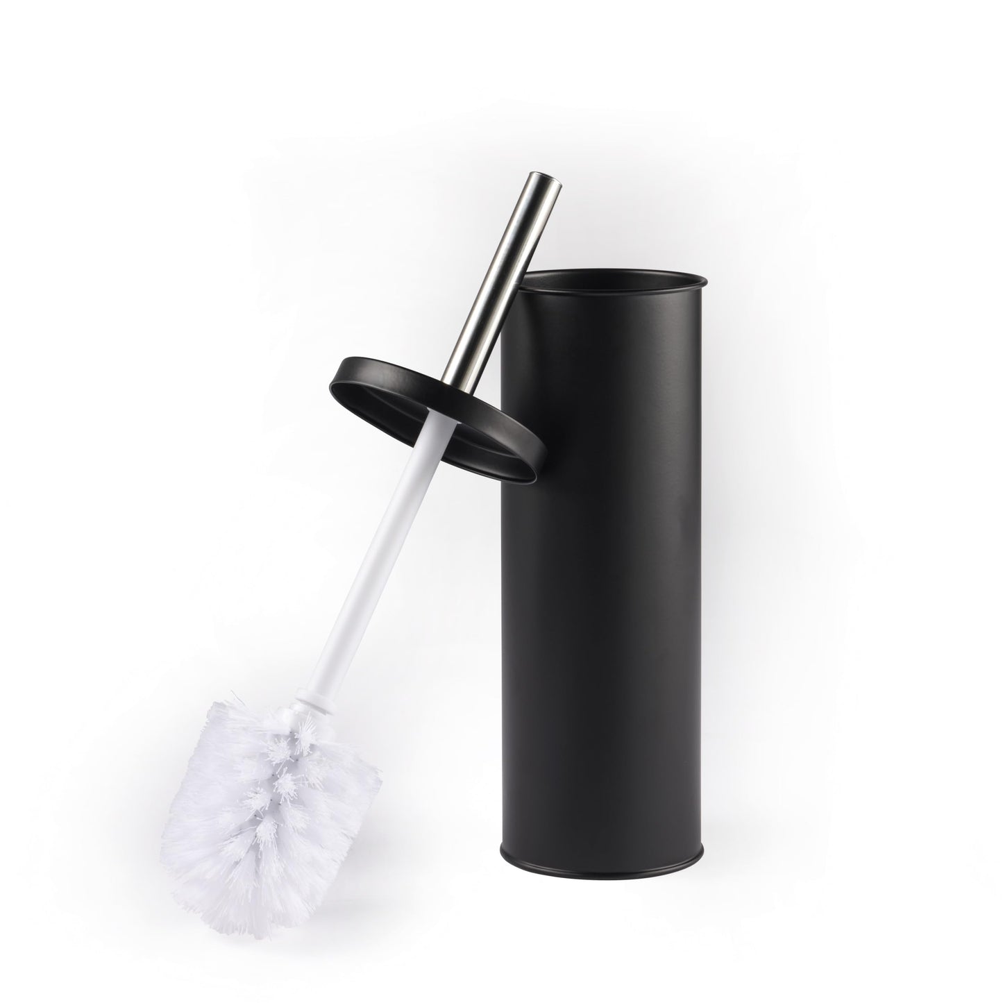 Beldray LA059451BLKFEU7 Toilet Brush and Holder Set - Bathroom Toilet Bowl Cleaning Brush with Stiff Bristles Hygiene Holder with Lid Slim for Easy