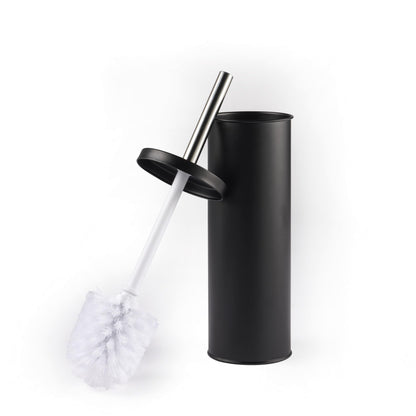Beldray LA059451BLKFEU7 Toilet Brush and Holder Set - Bathroom Toilet Bowl Cleaning Brush with Stiff Bristles Hygiene Holder with Lid Slim for Easy