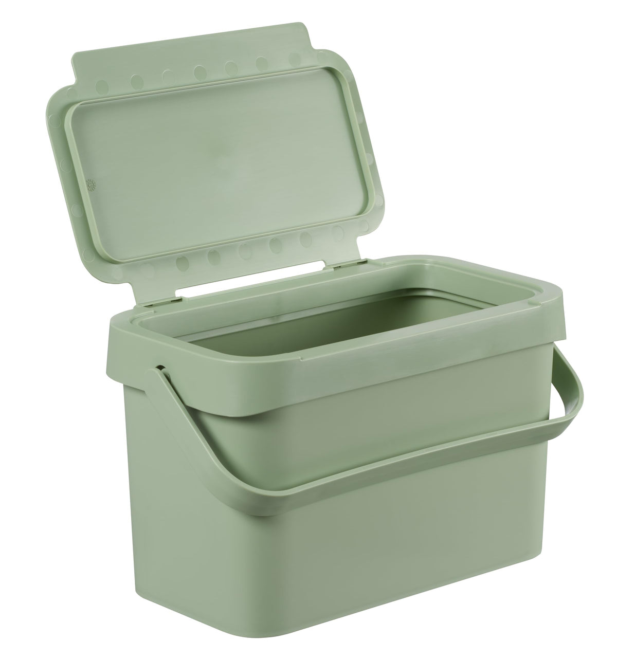 SmartStore Food Waste Caddy 5 L | Green | Kitchen Recycling and Compost | Bin with Handles | Recycled Plastic | 10-Year Guarantee | L29 x W17 x H17 cm