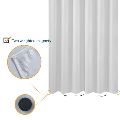 N&Y HOME Fabric Shower Curtain Liner 69 x 70 inches, Hotel Quality, Washable, Water Resistant White Spa Bathroom Curtains with Grommets, 69x70