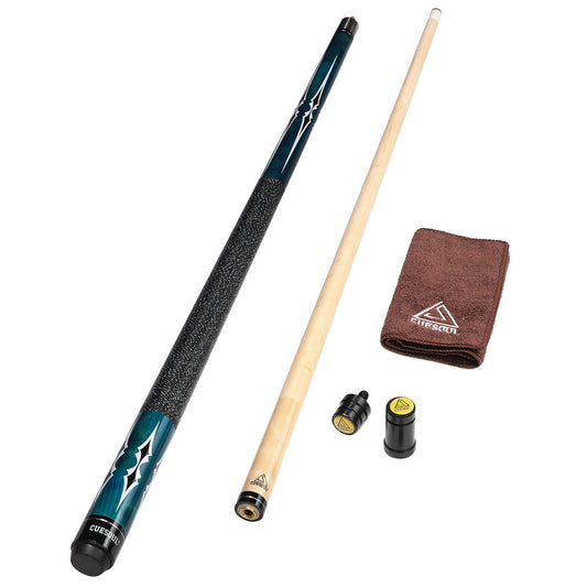 CUESOUL 58 Inch 19 Oz 1/2 Jointed Maple Billiard Pool Cue (CSTB003U)
