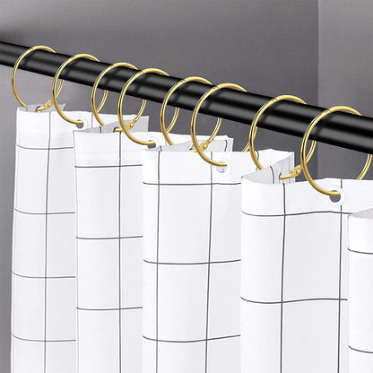 24Pcs Shower Curtain Rings, Rustproof Metal Round Shower Ring Hooks for Bathroom, Decorative Shower Curtain Rings for Shower Rods Curtains (Gold)