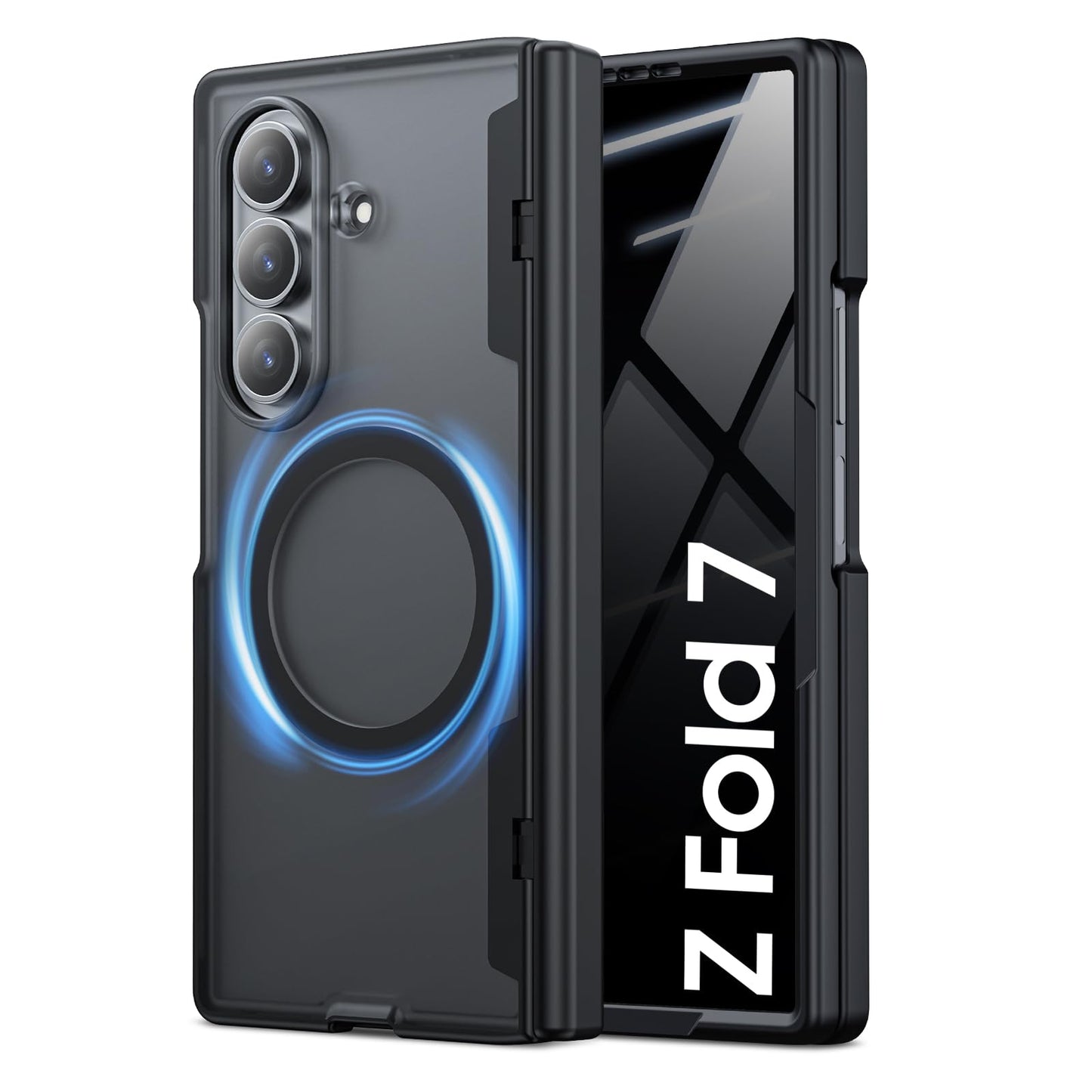 Spugan for Galaxy Z Fold 7 Case with Privacy Screen Protector, [Compatible with MagSafe] [Hinge Protection] Military Drop, Slim Shockproof Translucent