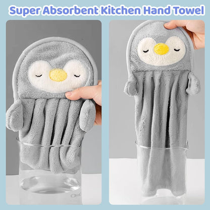 SwirlColor Hand Towels for Bathroom, Soft Microfibre Hand Towel Cute Animal Hand Towels Absorbent Hand Towel with Hanging Loop for Kitchen Bathroom
