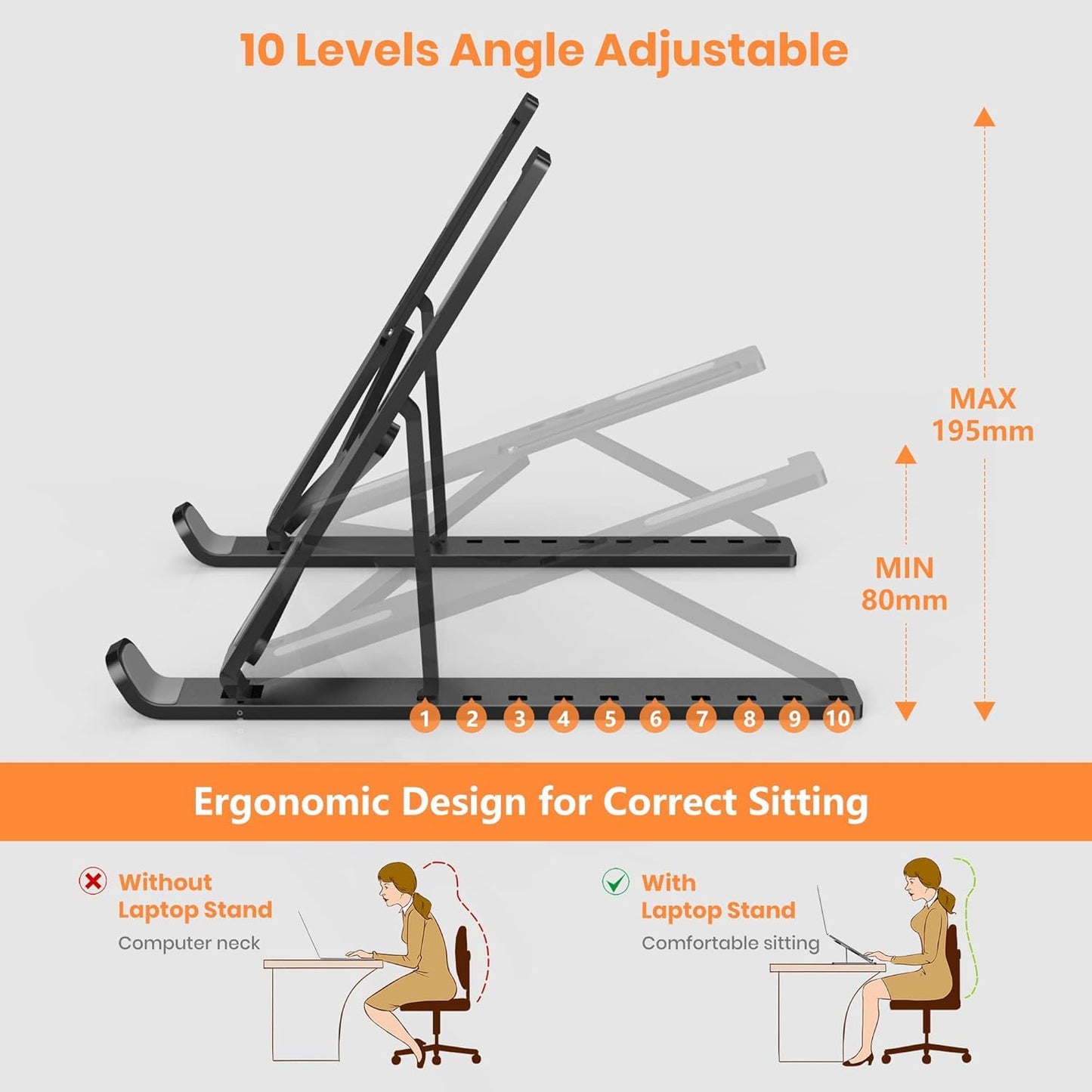 Maideduo Portable Laptop Stand, White