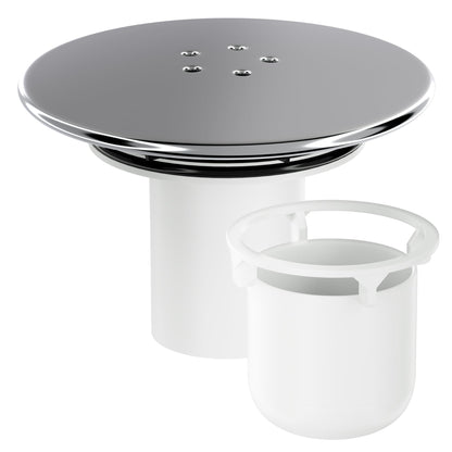 HNNHOME Shower Drain Cover Replacement, Chrome Shower Trap Cover, Removable Top Fitting Cap Parts, 90mm/115mm Shower Plughole Cover