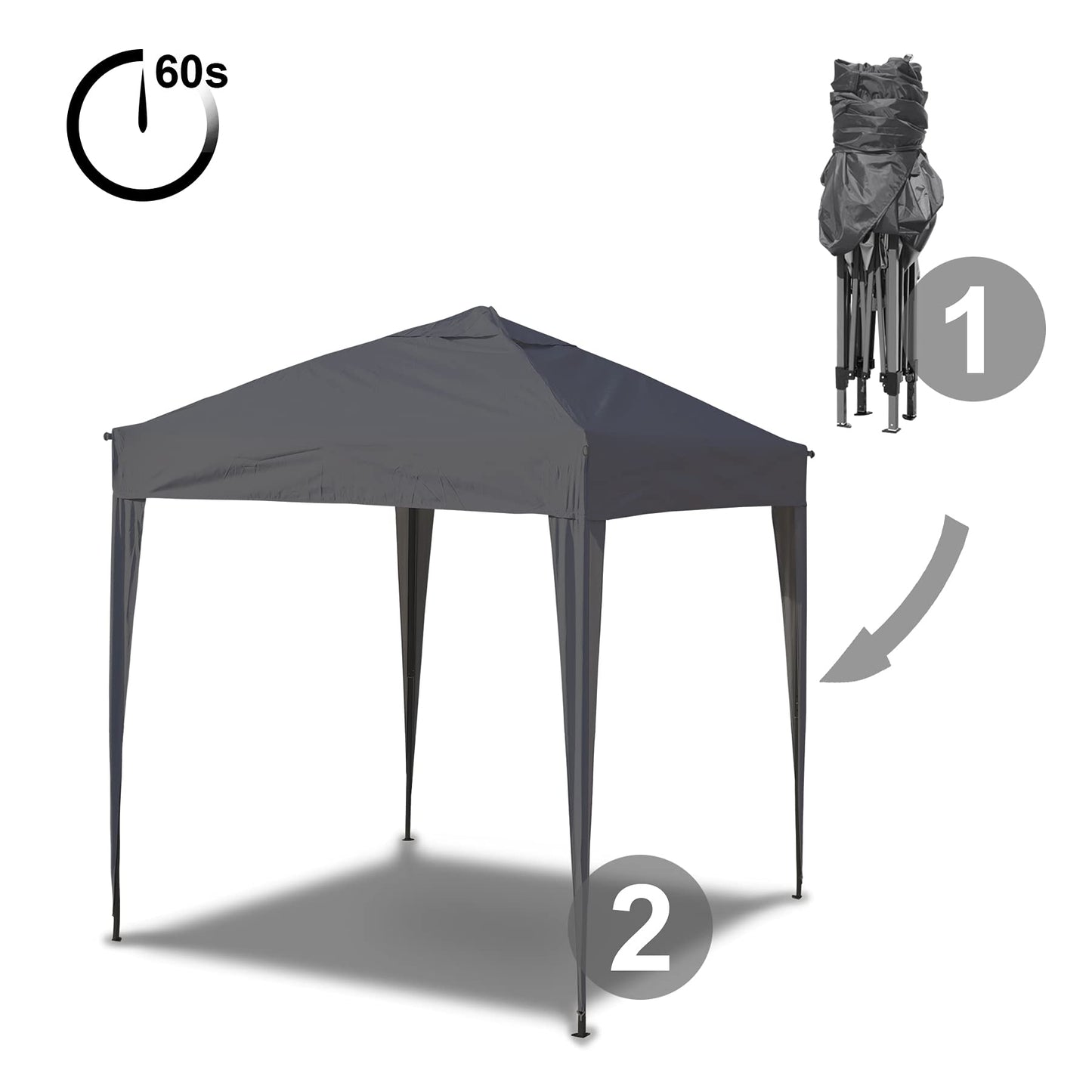 SANHENG Pop Up Gazebo, Pop Up Tent Heavy Duty, Fully Waterproof, All Weather Gazebo ideal for Outdoor Party Camping (3x3m no sides,Grey)