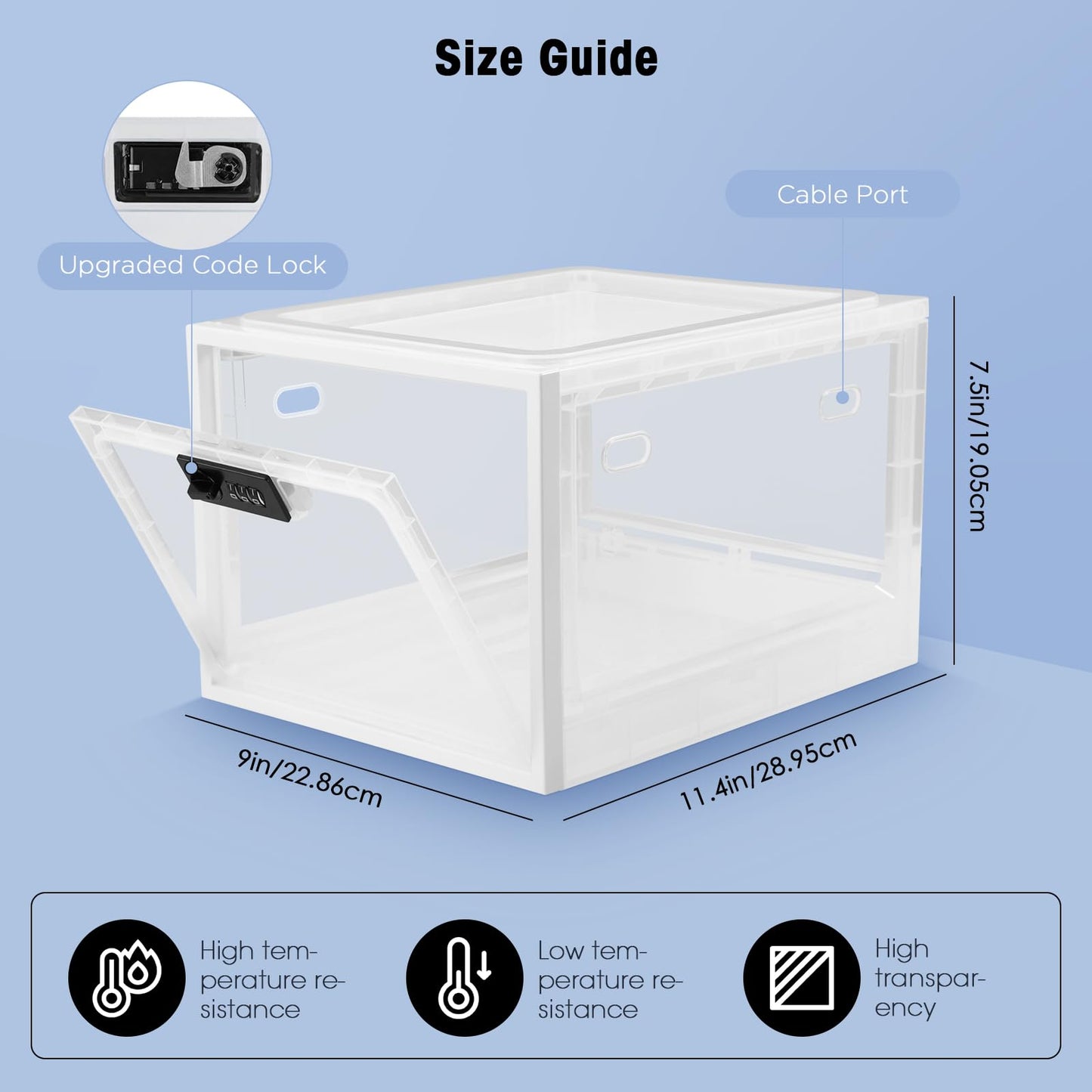Lockable Medicine Box, Lockable Fridge Storage Box, Premium Material Lockable Container for Medicine, Phone, Food