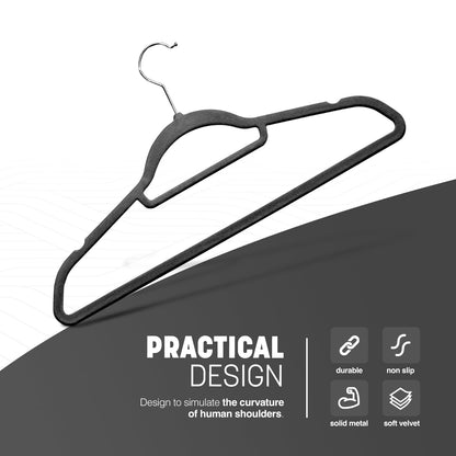 KEPLIN Velvet Hangers 20 Pack - Non-Slip Clothes Hangers with Tie Bar & 360° Hook - Durable & Sturdy, Space-Saving Wardrobe Organisers for Suits