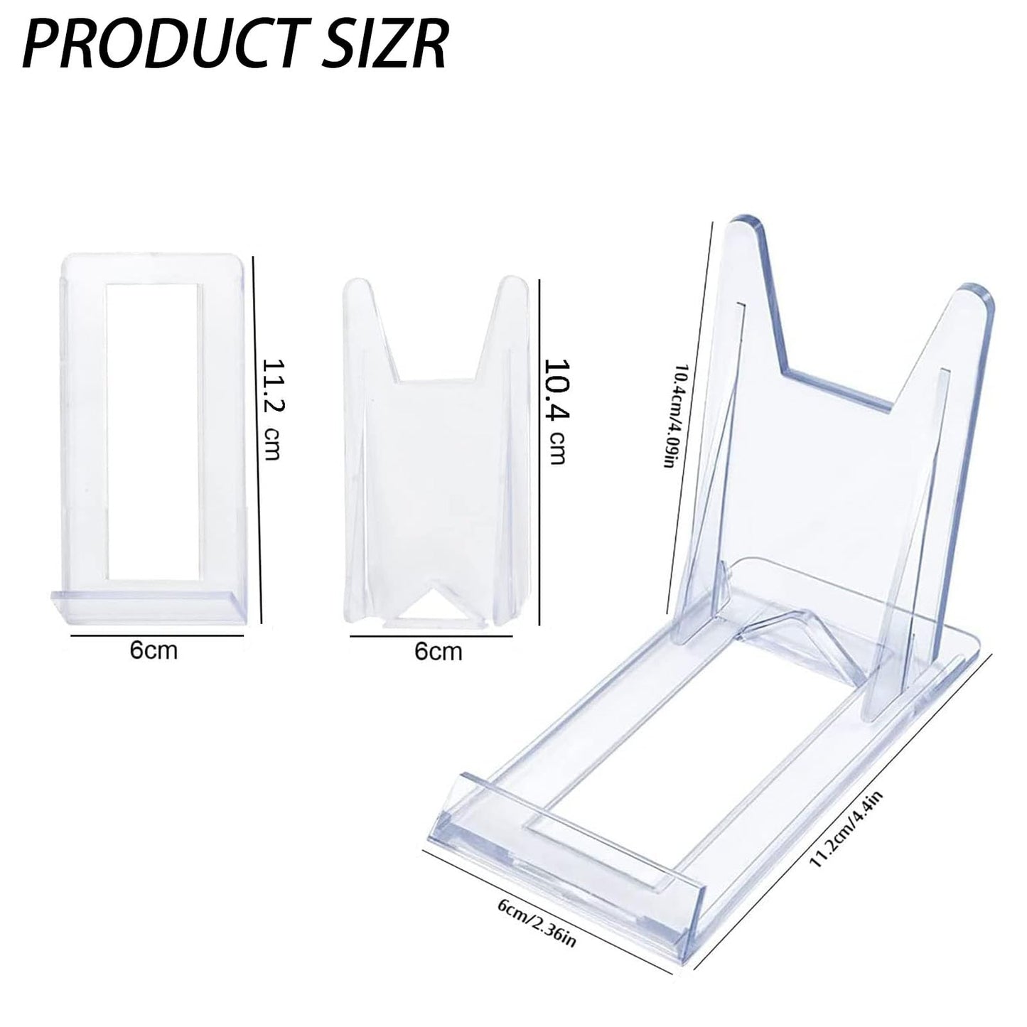 Quixotical 10 PCS Clear Plastic Display Stand, Adjustable Acrylic Plate Holder for Displaying Plates, Photos, Cookbooks, Mobile Phones, and More