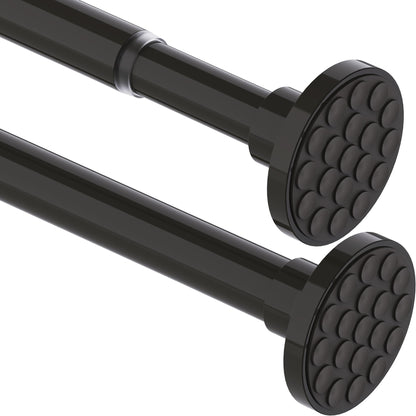 Shower Rail, No Drilling, Extendable Curtain Rod for Clamping, Telescopic Rod, Shower Curtain Rail for Bathroom, Bedroom, Black (85-220CM, Φ32 mm)