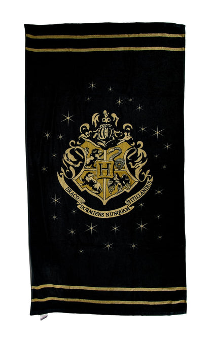 Harry Potter Hogwarts Crest Bath Towel – Large 75x150cm, 100% Cotton, Gift for Fans, Bathroom or Beach Use
