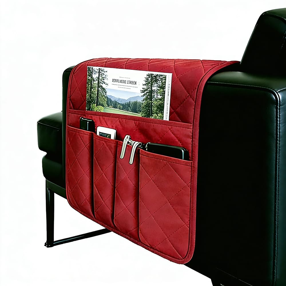 BEISIJIA Sofa Armrest Organiser, Hanging Caddy Storage Bag for Armchair Couch, Remote Control Holder for Phone, Books, Magazines, Glasses