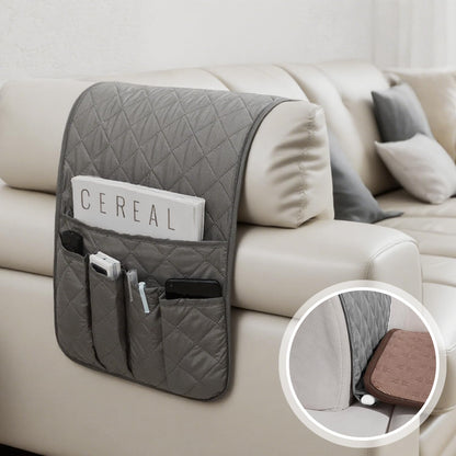 Kaelix Sofa Remote Control Holder Armchair Caddy – Non-Slip Couch Organizer for Remote, Phone, Glasses – 5 Pockets Arm Rest Organizer