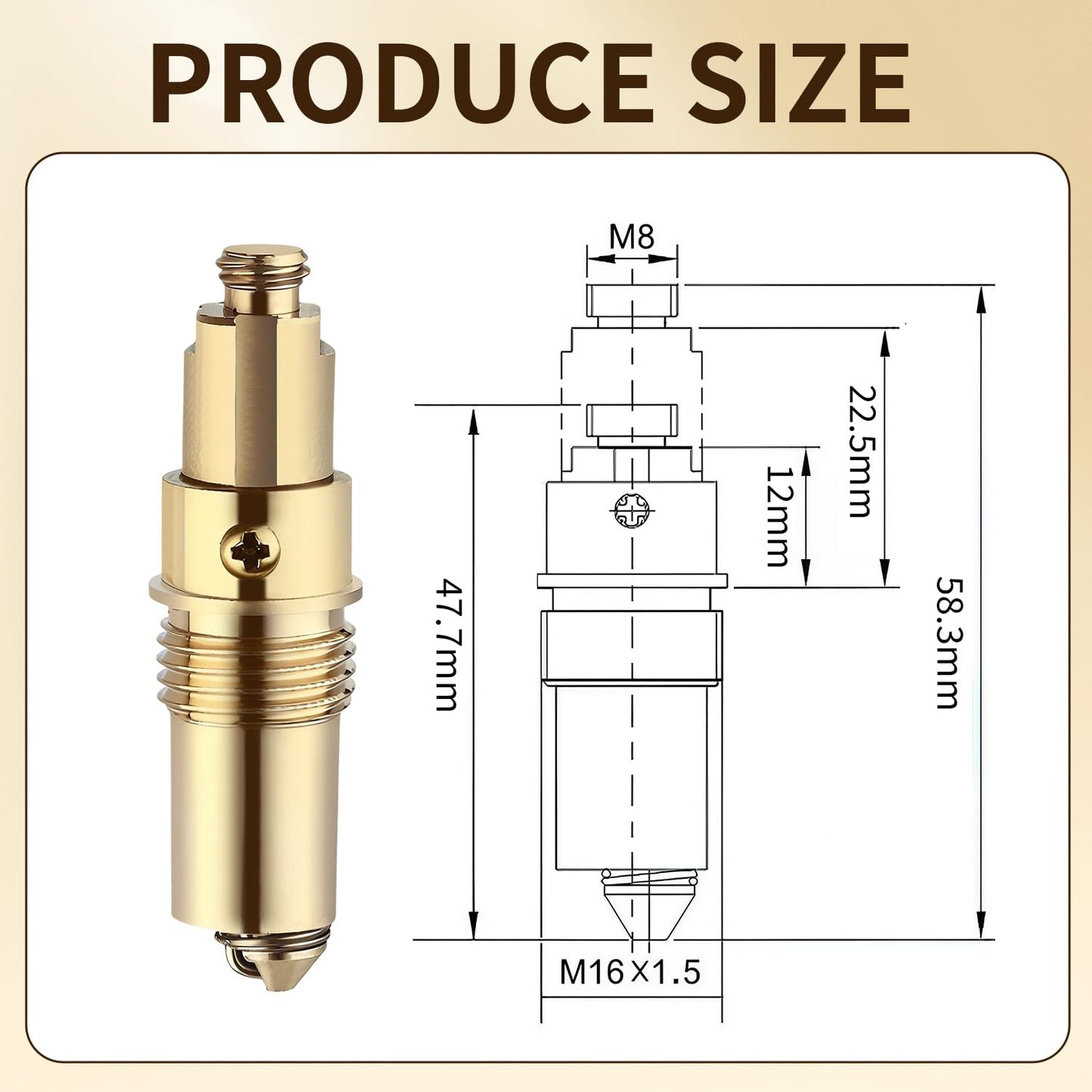 Basin Pop Up Click Clack Plug – Brass Slotted Plug Bolt Replacement for Sink Drain, Fits Most Bathroom Washbasin & Bathtub Drain Stopper