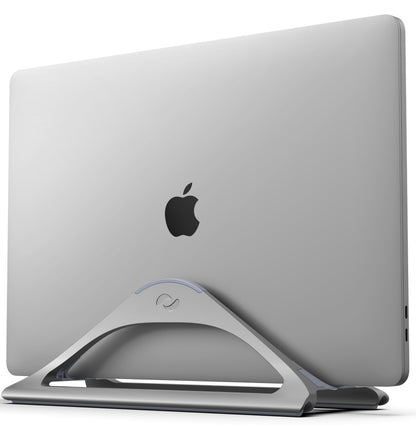 HumanCentric Vertical Laptop Stand for Desks in Space Grey, Upright Adjustable Holder to Dock Apple MacBook, MacBook Pro