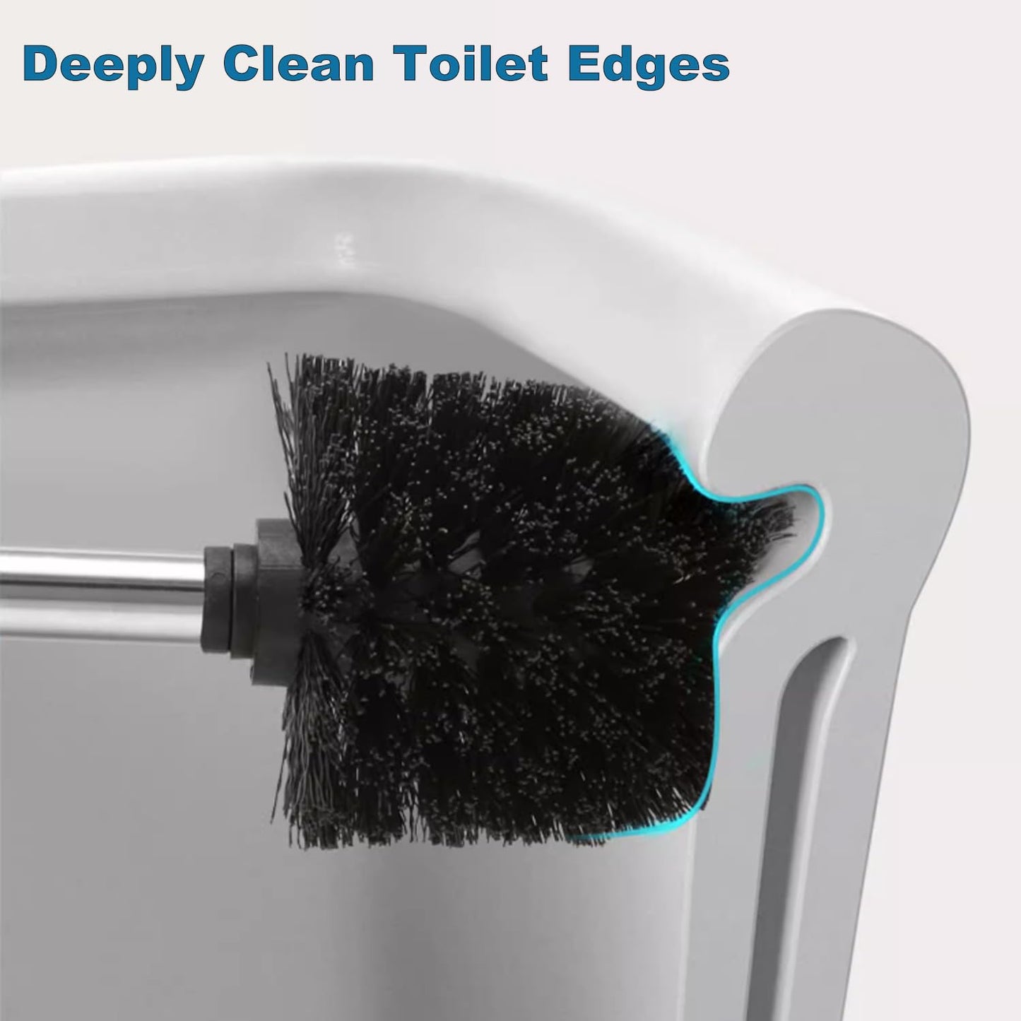 EINESIN Toilet Brush Replacement, Individually Changeable Brush with Strong Dense Bristles and Stainless Steel Handles, 8CM diameter