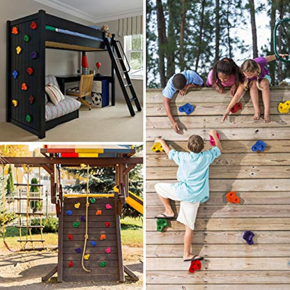 ALPIDEX Children's climbing holds, load capacity up to 200 kg, Mounting material included, different quantities multicolored - 20 pieces