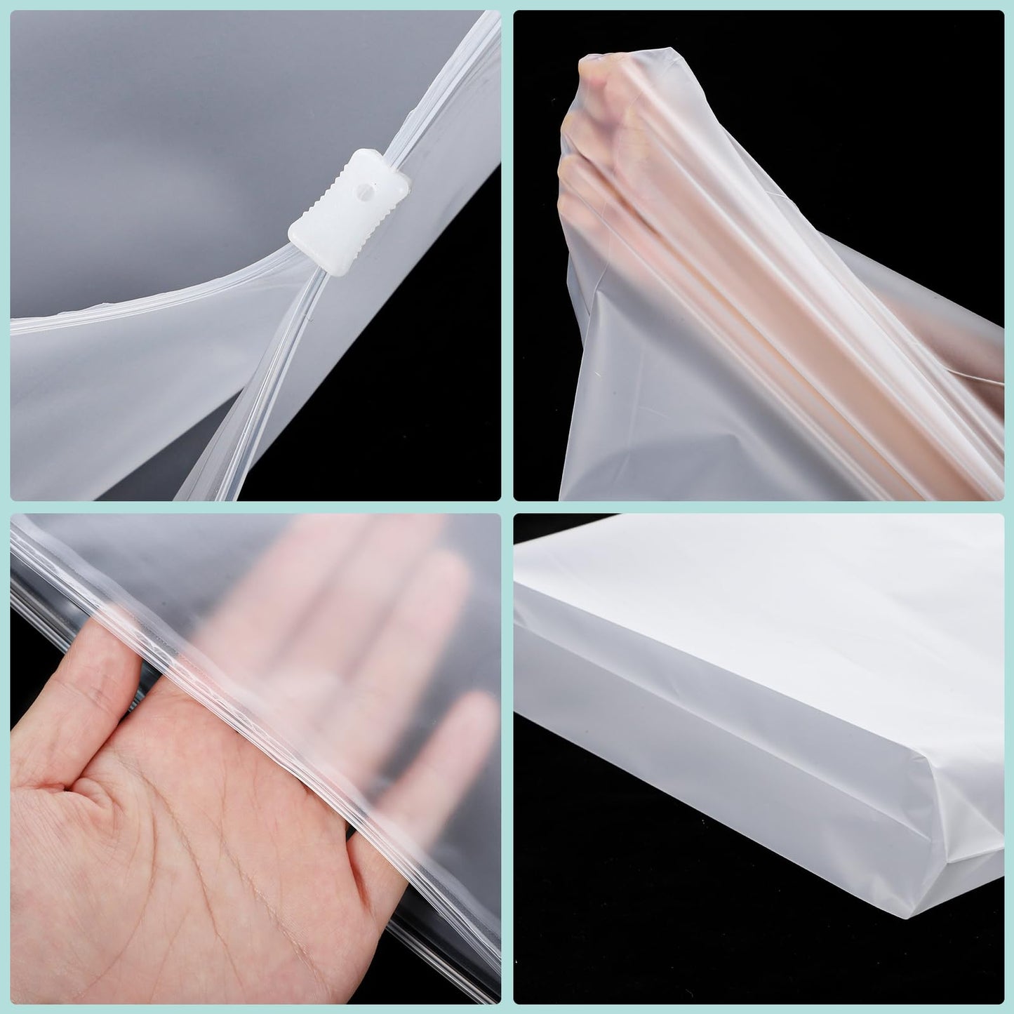 40 Pcs Clear Storage Bags, Reusable Travel Clothes Bags, 50 x 40 CM