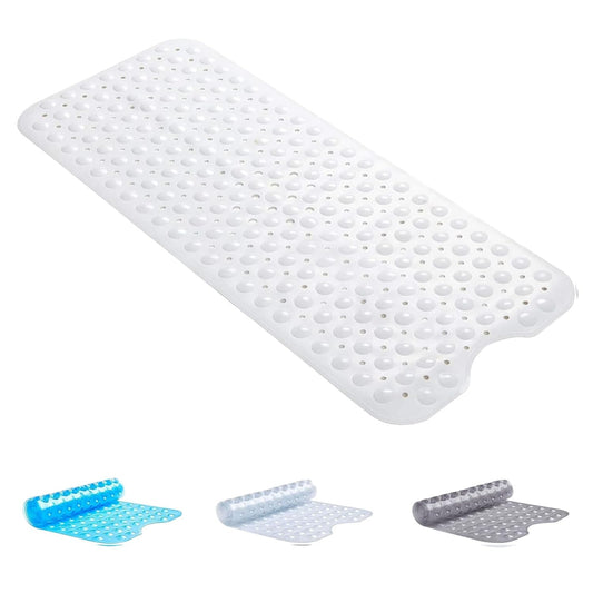 BedLooms Shower Mat Non Slip Anti Mould ? White 70x38 cm Bath Mat for Bathroom & Bathtub with Strong Suction Cups Grip Bath Mats Easy Drain & Machine