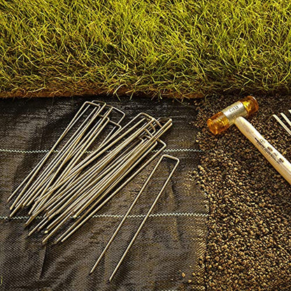 GardenMate 200 Galvanised Steel Wire Ground Anchors 200 mm Long 25 mm Wide Diameter 3.8 mm Flat Head for Hard and Soft Floors