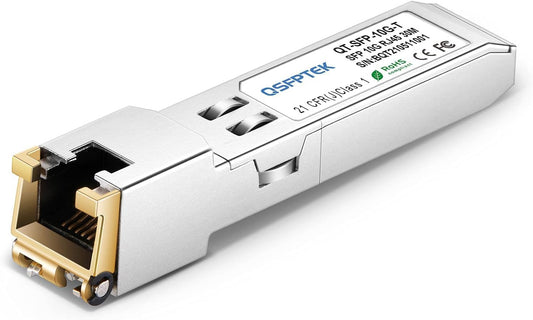 QSFPTEK 10GBase-T SFP+ RJ45 30m, 1.25/2.5/5/10G-T Copper Module SFP+ Transceiver Mini-Gbic for Cisco SFP-10G-T-S, Ubiquiti UF-RJ45-10G, Netgear,