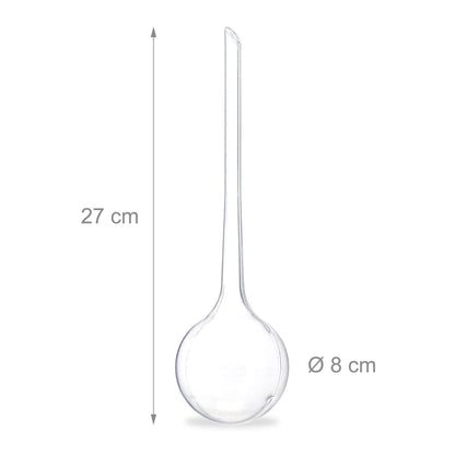 Relaxdays Watering Globes, Set of 4, Regulated Irrigation, 2 Weeks, Pot Plants, Plastic Sphere, Bulb, Transparent, ?: 8 cm