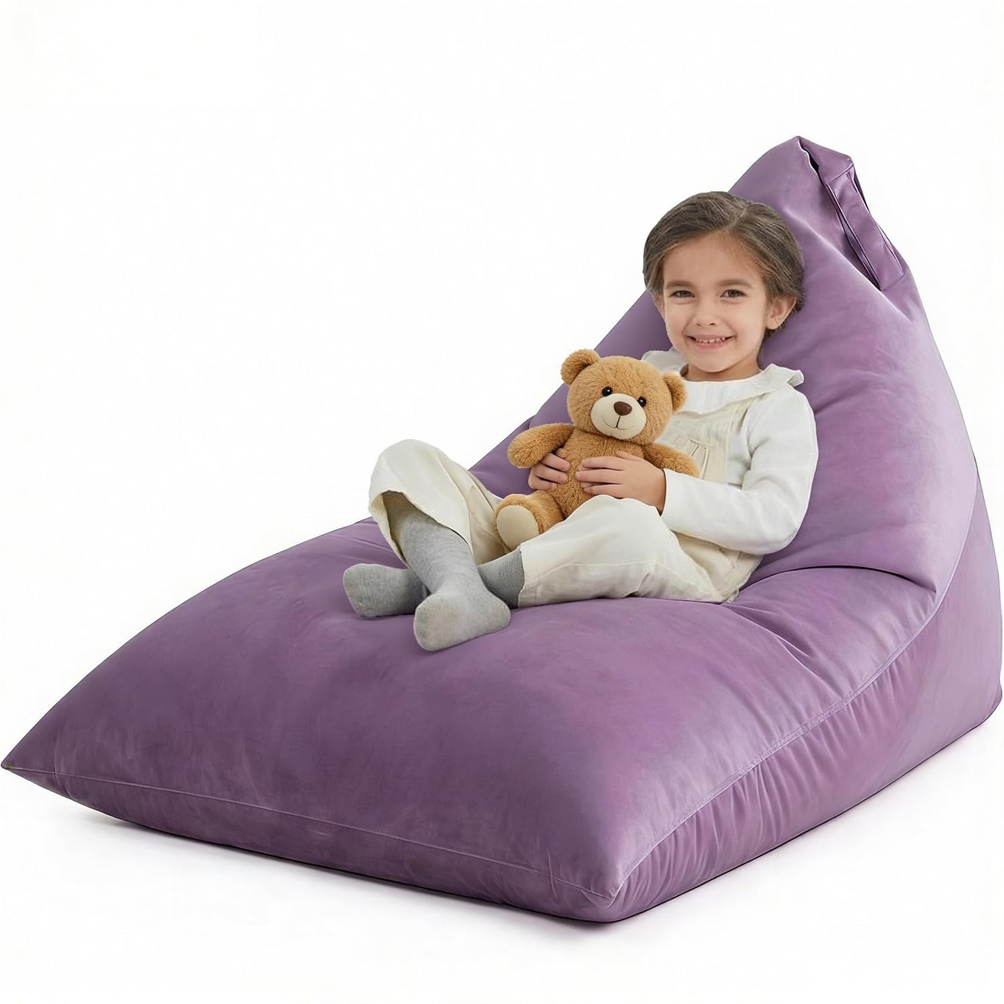 Nobildonna 4ft Bean Bag Chair Cover (No Filler) for Adults, 400L Extra Large Triangular Beanbag Chair Cover