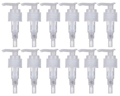 12 Pcs Clear Plastic Soap Dispenser Pump Replacement Lotion Pump Heads for 24/410 Threaded Neck Bottles Compatible with Soap Lotion Shampoo Liquid