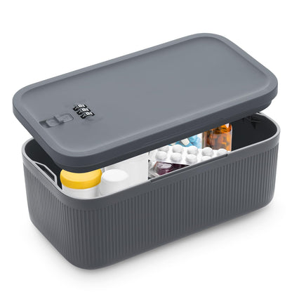 Small Lockable Storage Box with Combination Code - Secure Medicine Safe, Phone Jail, and Snack Box for Home, Fridge, Office, or Travel