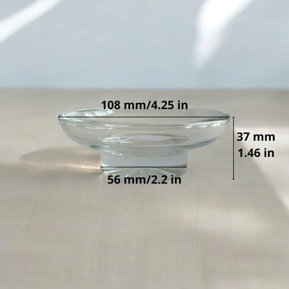 YOSSEE Glass Soap Dish – Replacement Soap Dish - Thick Clear Glass