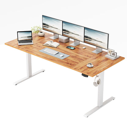 Klicelor Height-Adjustable Electric Desk, 140x80 cm Sit-Stand Office Desk, Computer Desk with Memory Function, Standing Desk