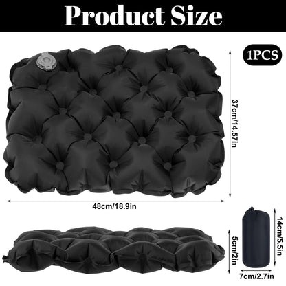Inflatable Travel Pillow, Car Seat Cushion, Travel Car Seat Pad with Carry Bag, Lightweight Foldable Waterproof Inflatable Cushion