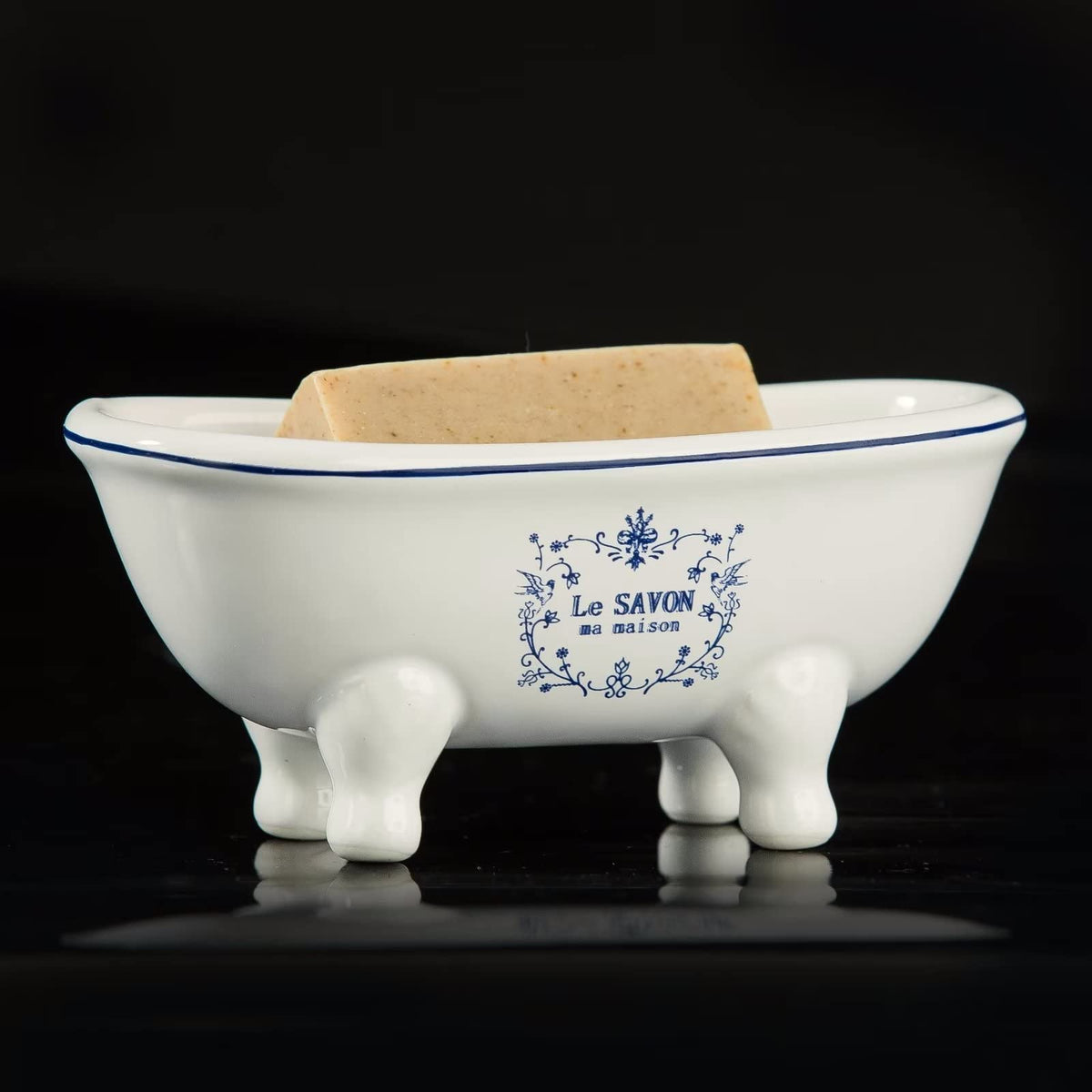 Ceramic Mini Bathtub Soap Dish Decortative Clawfoot Bathroom Soap Dish (Style 01)