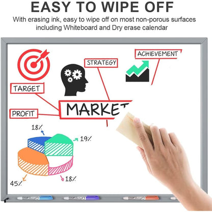 Volcanics Whiteboard Pens Dry Erase Markers Dry Wipe Pen 80 Pack Assorted Colours For Home School and Office
