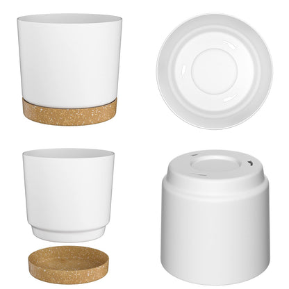 ZMTECH 30.5cm Plant Pots, Modern Planters with Drainage Holes and Detachable Saucer, Plastic Flower Pots for Plants for House Garden Windowsill (Set