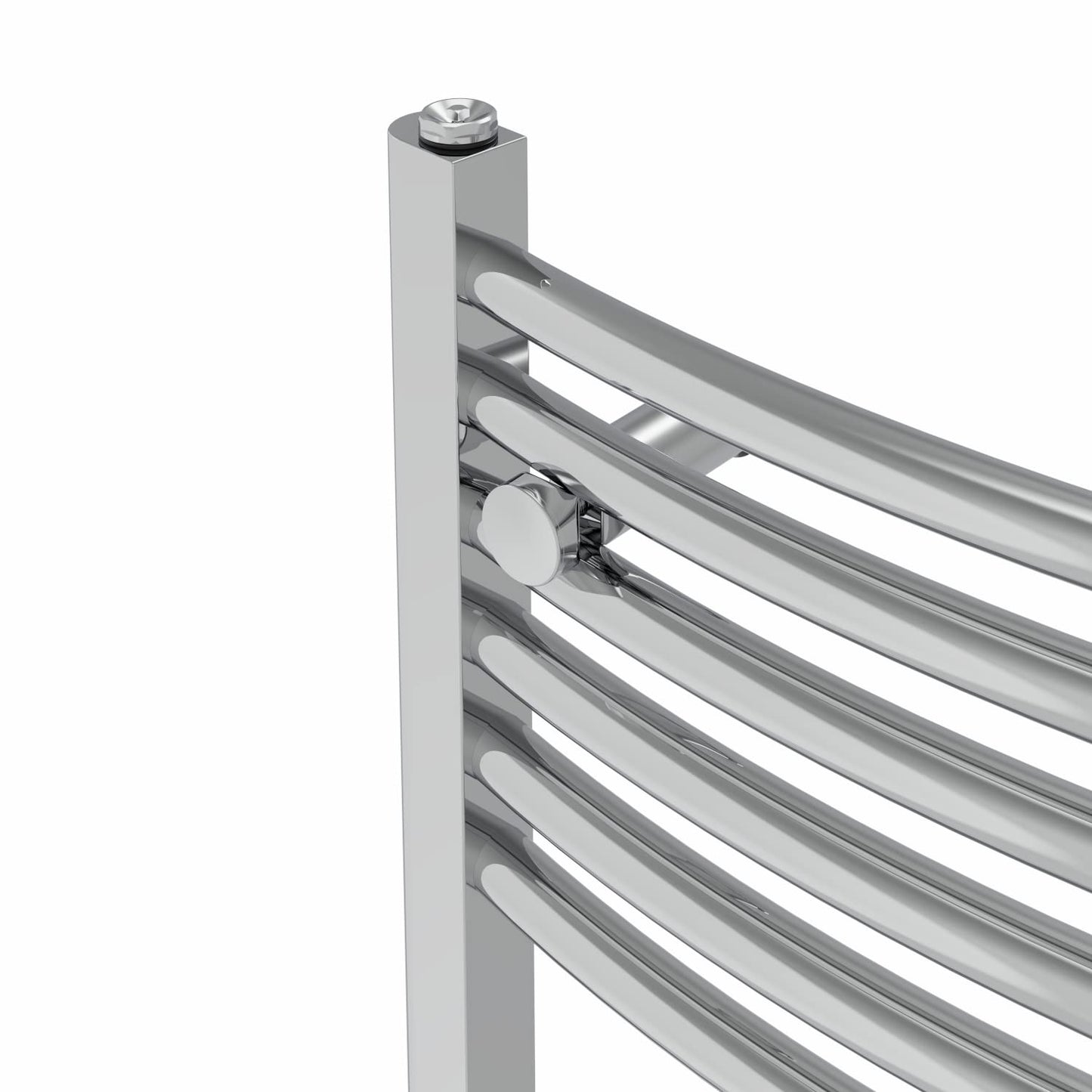 Warmehaus Modern Bathroom Heated Towel Rail 1800x400mm Curved Chrome