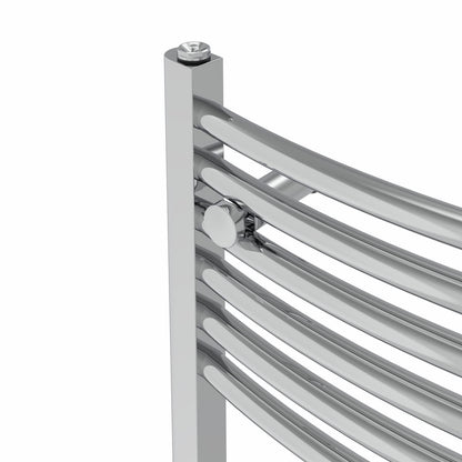 Warmehaus Modern Bathroom Heated Towel Rail 1800x400mm Curved Chrome
