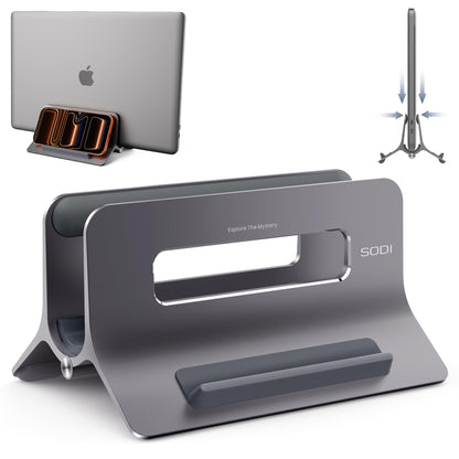 SODI Laptop Stand, Vertical Laptop Holder, Aluminum Macbook Stand for MacBook Air, MacBook Pro, iPad, iPhone, Laptop Computer Stands