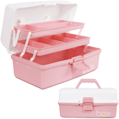 Creahaus 12in 3 Layer Multipurpose Storage Box/Craft Storage Boxes With Compartments/Plastic Tool Box/Medicine Storage Box/Hair Accessories