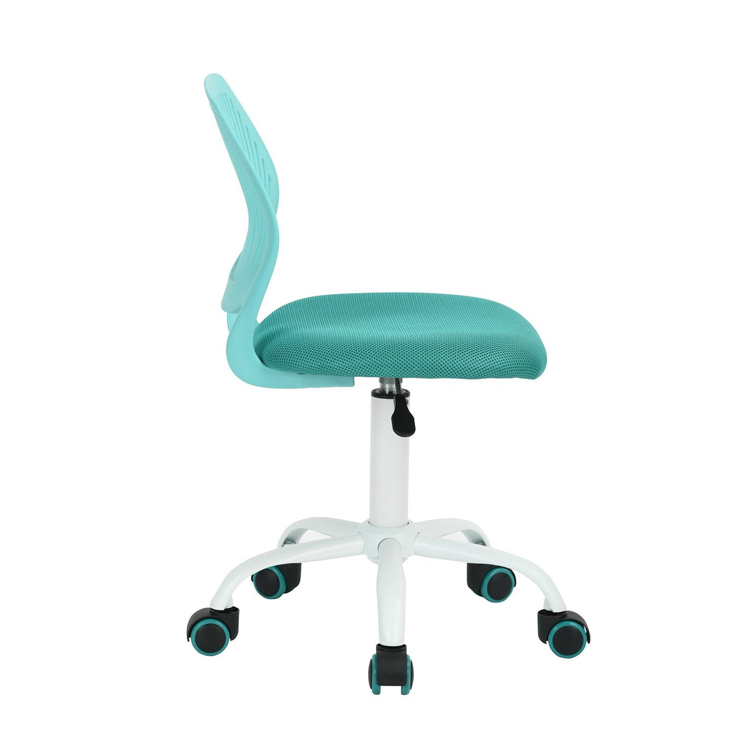 FurnitureR Compact Gaming Chair, PP Hollow Backrest, Adjustable Height, Ergonomic Swivel Foam Seat, 5 Castors Iron Base, for Reading, Drawing, Gaming