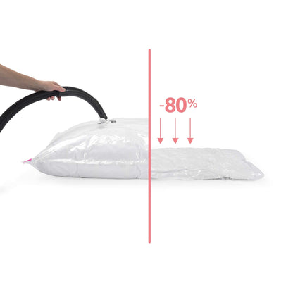 Compactor Aspispace Vacuum Compression Bags XL - 6 Pack, 80X130 cm, Transparent, Reusable Storage Solution