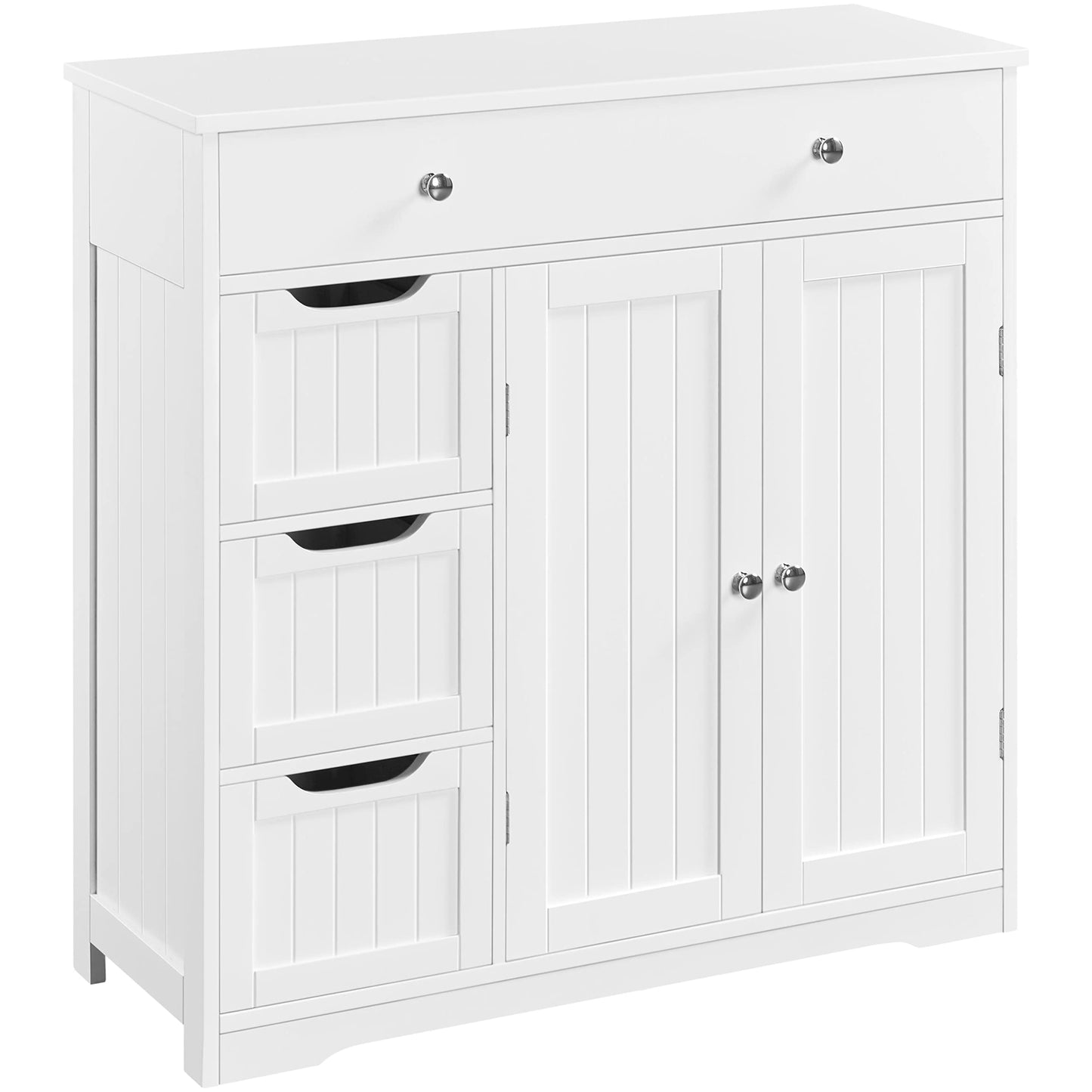 Yaheetech Bathroom Floor Cabinet with 4 Drawers & 2 Doors, White