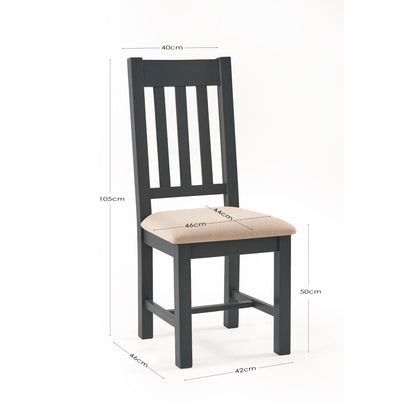 Julian Bowen Bordeaux Dining Chairs, Set of 2, Grey - H105 x W47 x D54cm