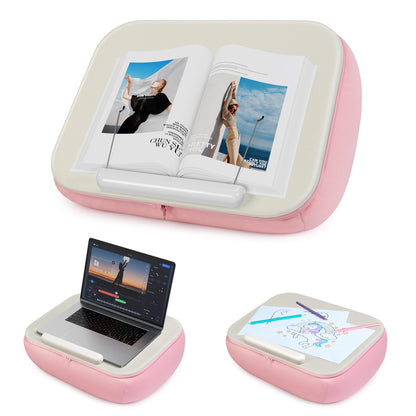 elitehood Bean Bag Laptop Lap Desk, Soft Cushion Stand for Book, Laptop, Tablet, Book Holder for Reading in Bed, Lap Pillow Desk Ideal for Working