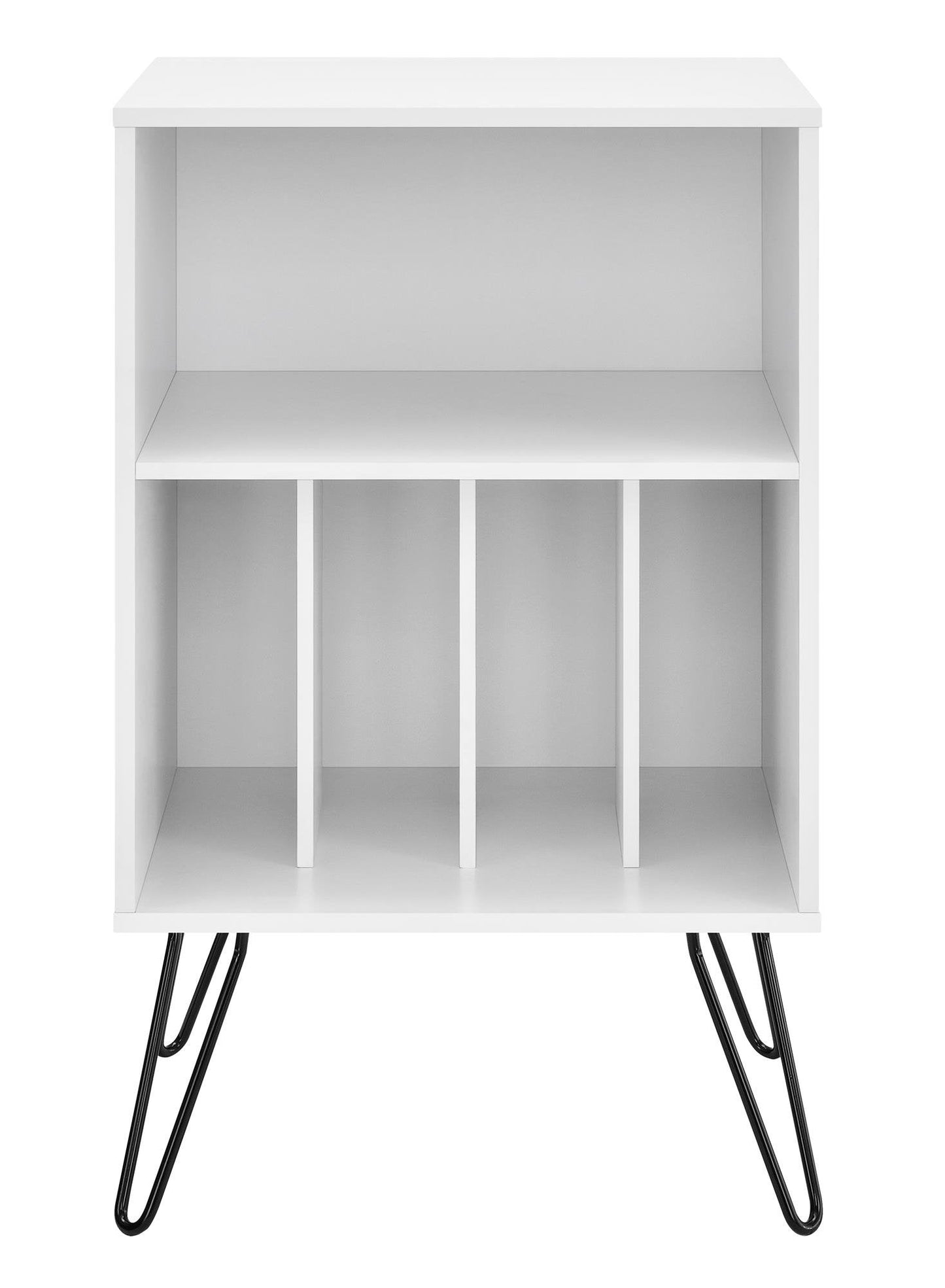 Ameriwood Harmony Turntable Stand, Wood Look White, 86.61 cm (H) x 52.58 cm (W) x 45.72 cm (D)
